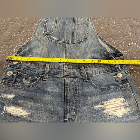 American Eagle Outfitters Women Denim Short Overalls Size XS - Picture 6 of 8